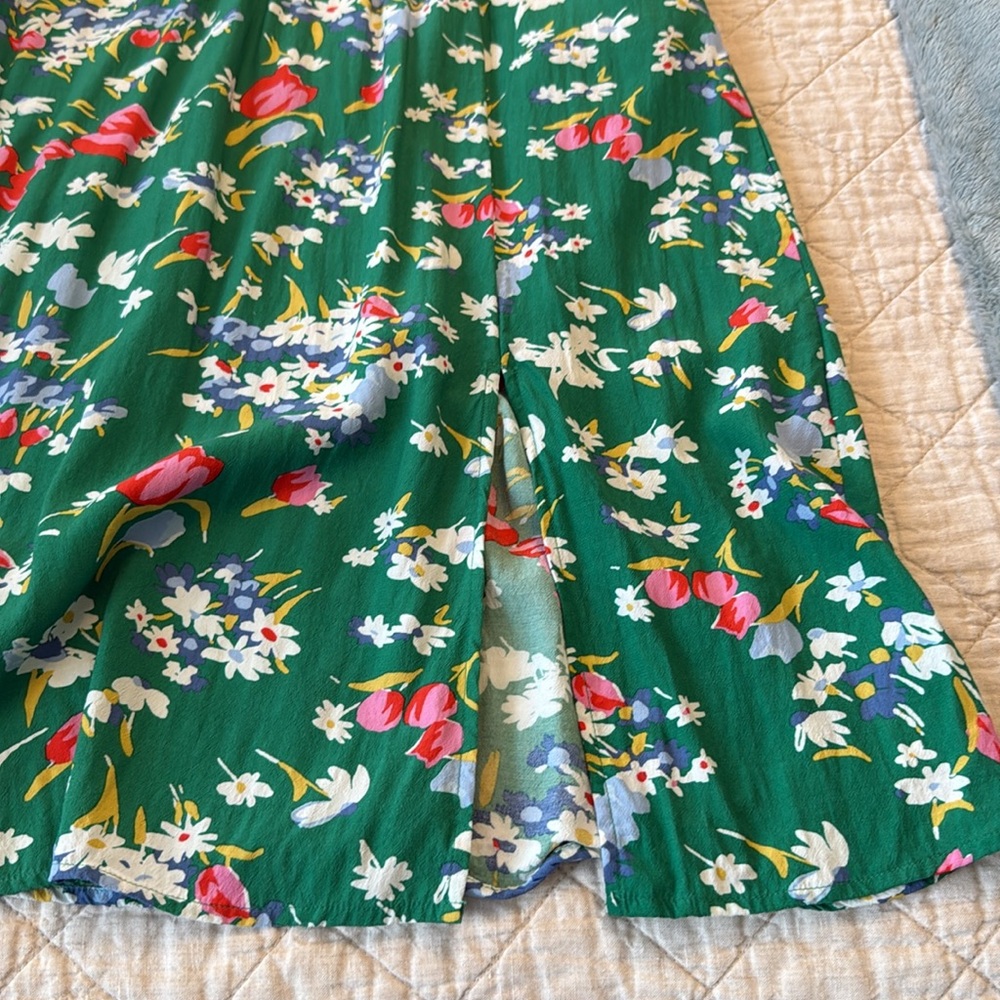 Loft green floral midi dress - Picture 8 of 11